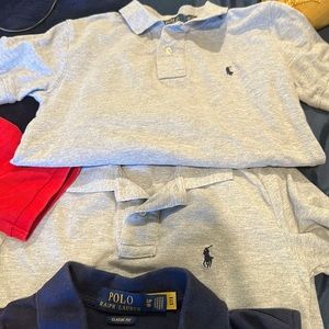 Selling my sons uniform polos never put in dryer size 8